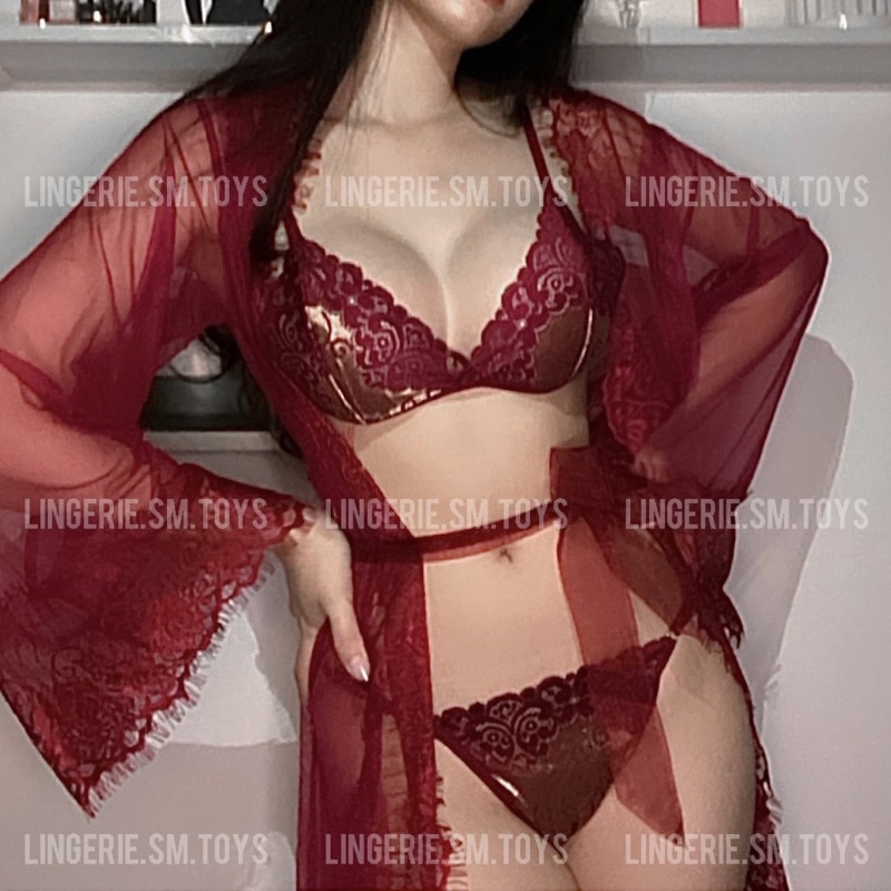 Bralette + Choàng QR9201 - Fullset Nội Y Ren + Choàng Ngủ Cao Cấp Quyến Rũ @lingerie.sm.toys | BigBuy360 - bigbuy360.vn