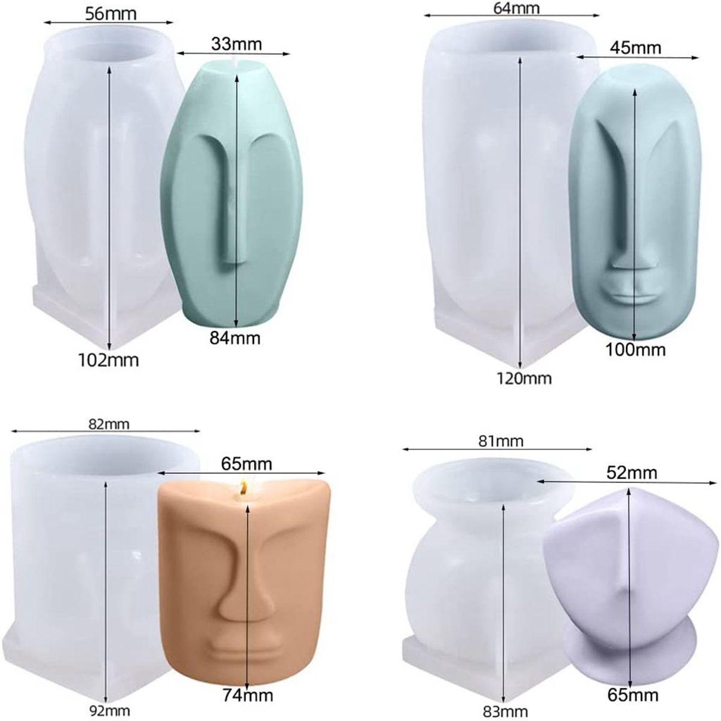 Khuôn Silicone Làm Nến Thủ Công Hình Chân Dung Độc Đáo