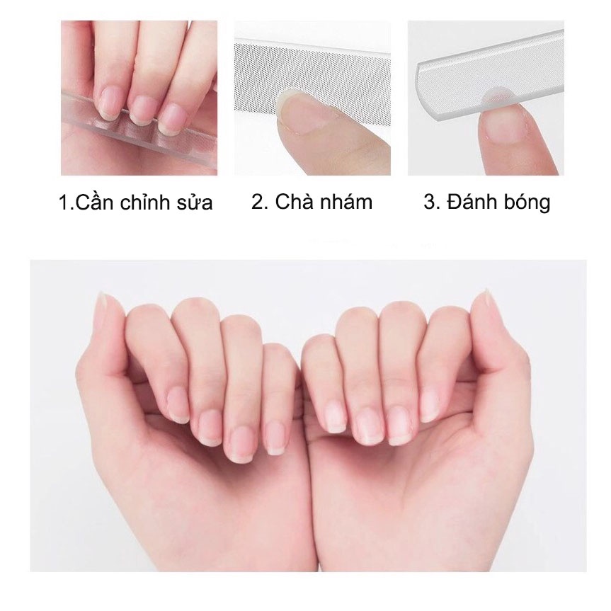 Cây giũa móng tay Nano bằng thủy tinh đầy độc đáo-9cm x 3cm x 0.3cm（đựng trong hộp）