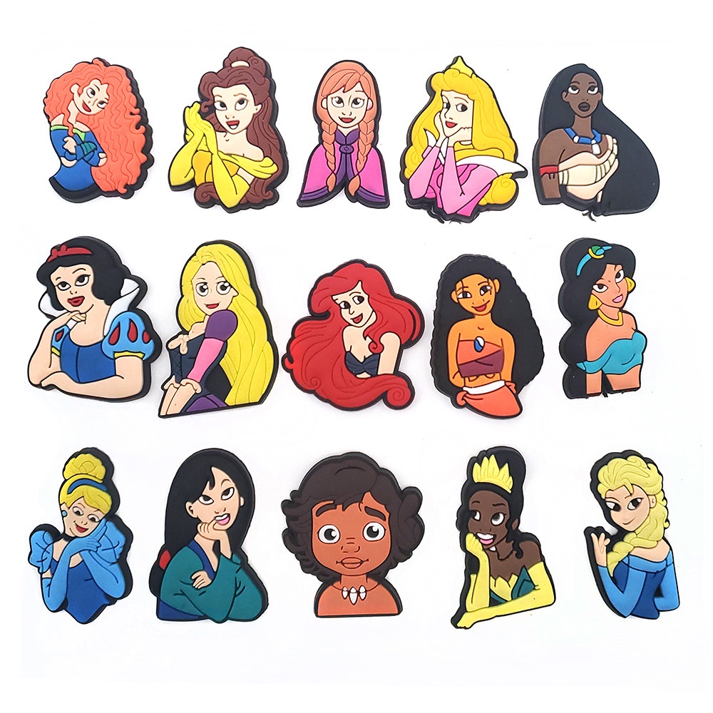 Disney Jibbitz Princess Collection Aisha Mermaid dễ thương Shoe Charms Crocs pvc Hoạt hình Dép xăng đan decorate accessories 1000 Mẫu Lựa DIY Chọn Phụ kiện giày dép trẻ em quà Giáng sinh