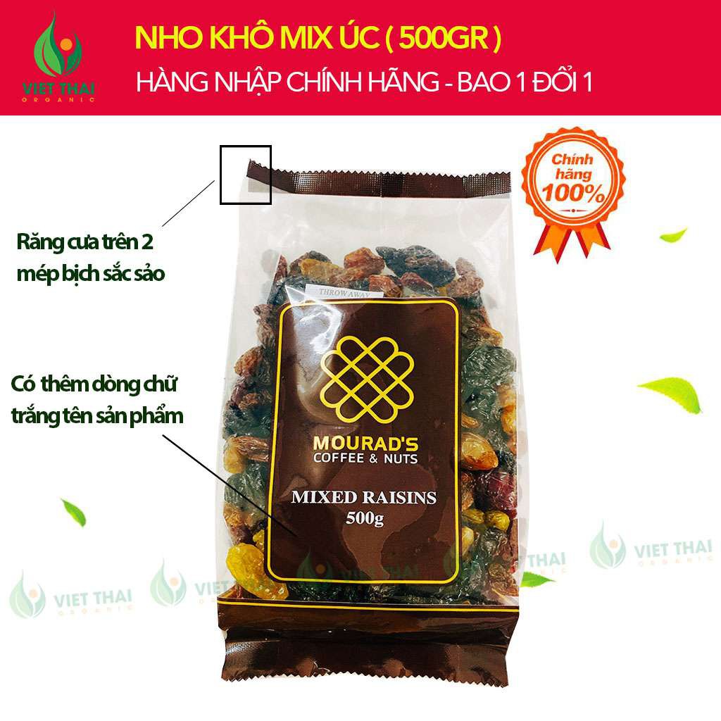Nho khô Úc Mourad's Mix 3 loại ( 500Gr ) Chua Ngọt ngon loại 1 - Tốt cho sức khoẻ, tặng quà cực chất lượng | BigBuy360 - bigbuy360.vn