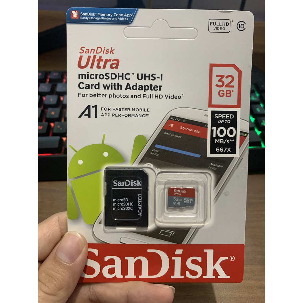 Thẻ nhớ MicroSDHC 32GB SanDisk Ultra Class 10 667x 100MB/s | BigBuy360 - bigbuy360.vn