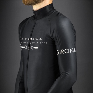 Áo Khoác Đạp Xe Dài Tay Màu Đen Giữ Ấm Thời Trang Mùa Đông Dành Cho Nam