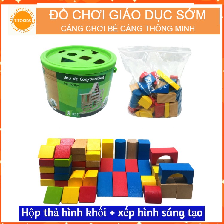 Hộp thả hình khối và xếp hình sáng tạo