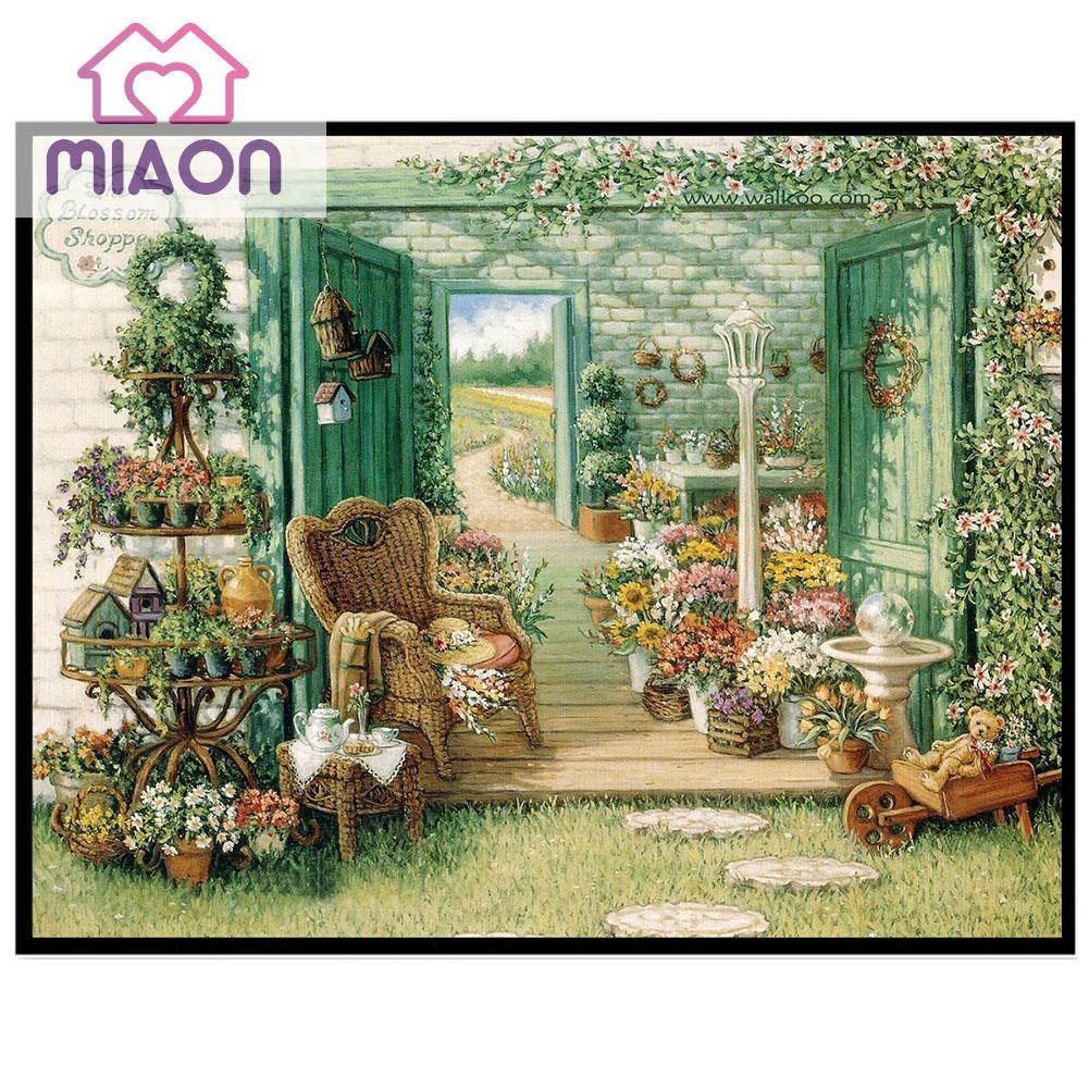 Bộ tranh đính đá tự làm hình vườn hoa 5D | BigBuy360 - bigbuy360.vn