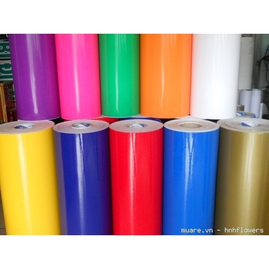 Giấy Decal Màu Trơn Bóng Dán Kính, Dán Xe Khổ 60cm Sẵn Keo Đẹp Giá Rẻ Giá 1M dài
