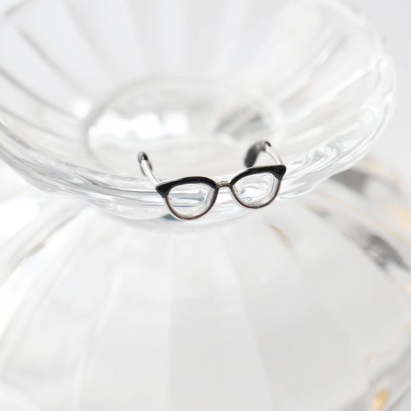 Nhẫn Đeo Tay Mặt Hình Mắt Kính Dễ Thương Thời Trang Nhật Hàn