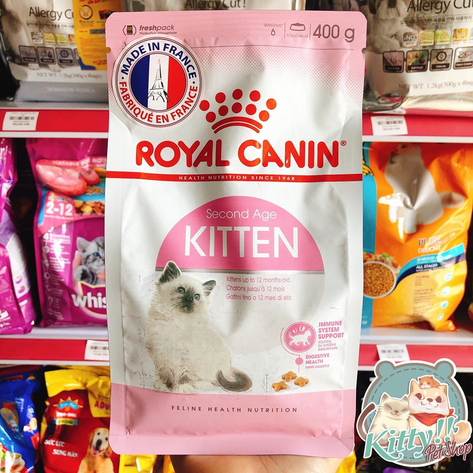 400g - Thức ăn hạt Royal Canin Kitten 36 dành cho mèo con từ 4-12 tháng tuổi, thức ăn mèo Royal Canin Kitty Pet Shop