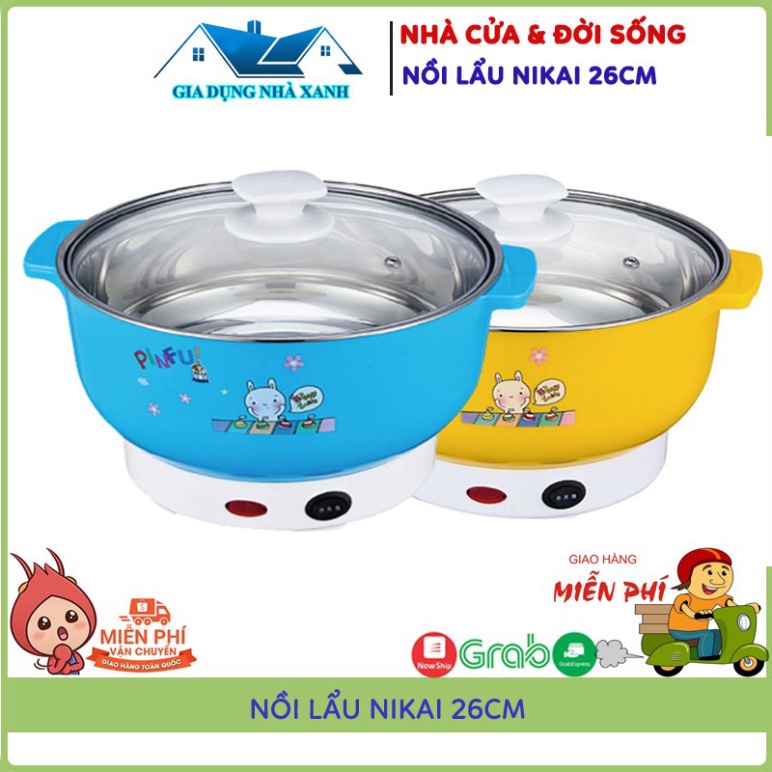 🔐Bảo Hành 1 Năm🔐 Nồi Lẩu Điện Mini Đa Năng Nika 24cm 1000W Inox 304, Tiện Dụng Cho 2-3 Người Dùng, Siêu Tiện Dụng