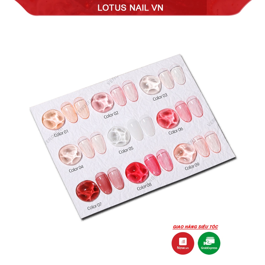 Set sơn gel thạch 9 màu cao cấp Vendeeni mã A01 tặng kèm bảng màu