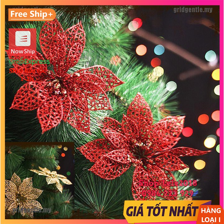 Hoa kim tuyến lưới 15cm loại đẹp trang trí cây thông Noel giáng sinh