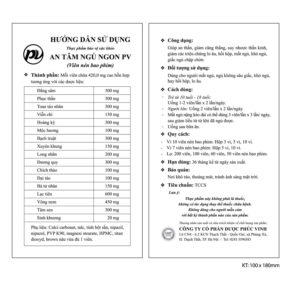 [SHOP CHÍNH HÃNG] AN TÂM NGỦ NGON PV - Giúp An Thần - Giảm Căng Thẳng - Mất Ngủ | BigBuy360 - bigbuy360.vn
