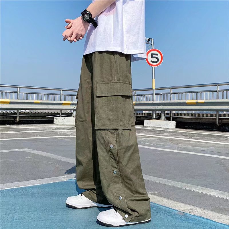 Quần Dài Nhiều Túi Phong Cách Hip Hop Đường Phố Nhật Bản Cho Nam size M-3XL