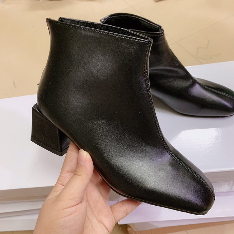 Bán sỉ Bốt công sở I Bốt da lì cổ ngắn gót vuông 4-5p dễ đi nàng nào cũng nên có | BigBuy360 - bigbuy360.vn