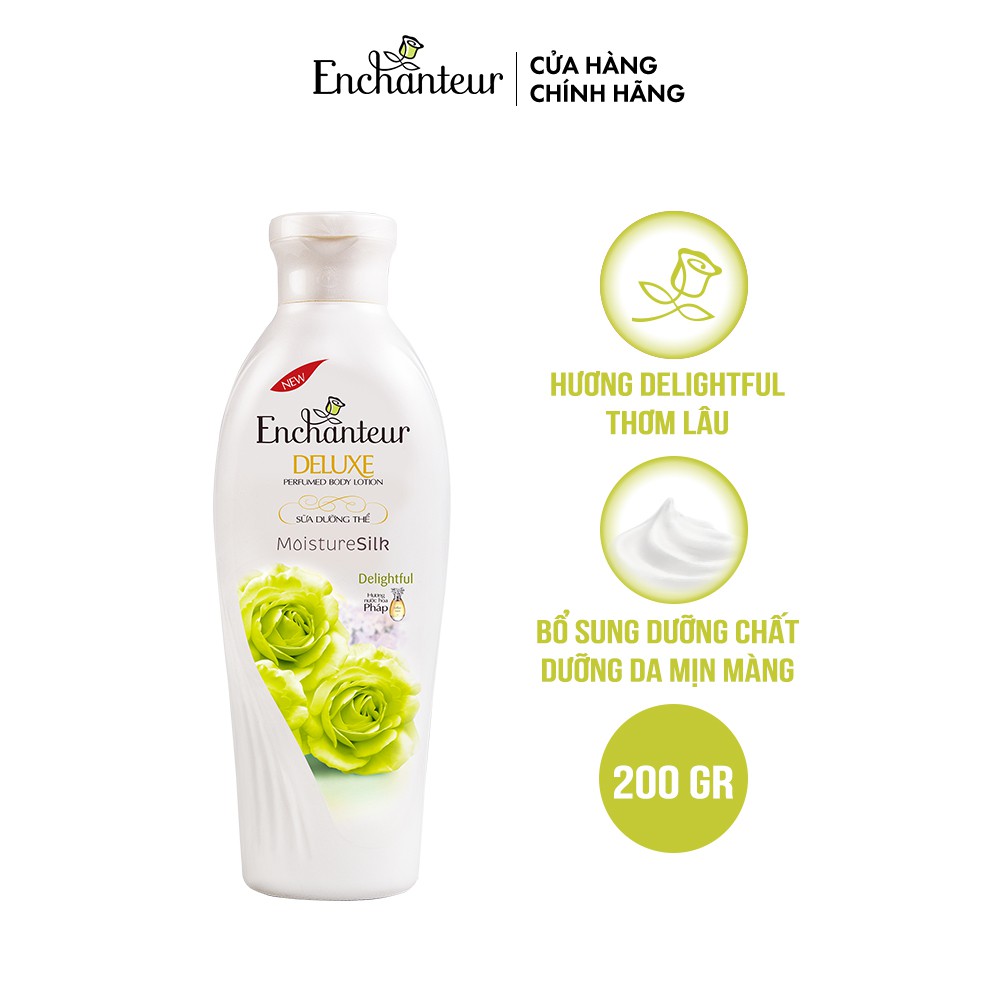 Sữa dưỡng thể Trắng da/ Dưỡng ẩm Enchanteur Delightful 200gr | BigBuy360 - bigbuy360.vn