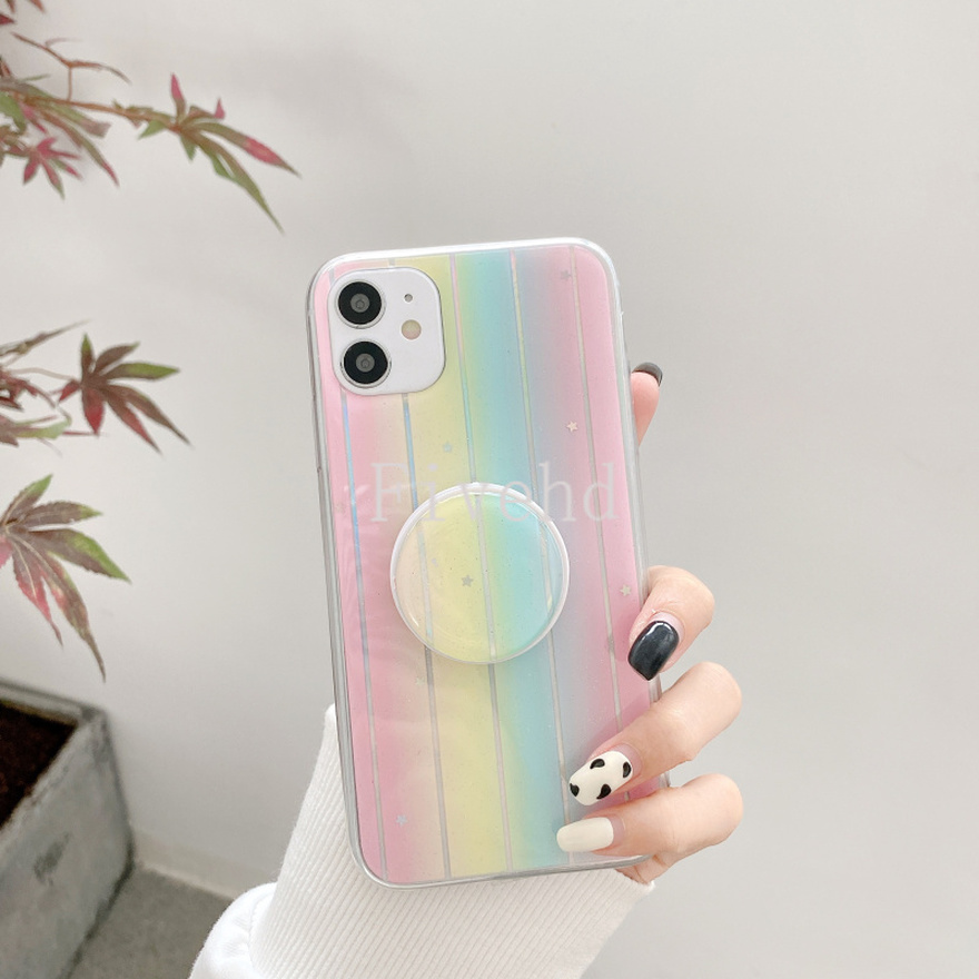 Ốp Lưng Silicone Họa Tiết Ngôi Sao Và Cầu Vồng Thời Trang Cho Samsung S20 S10 S9 S8 Plus Note 20ultra 20 10 Plus 10pro A71 A70 A70s A50 A50s A30s | BigBuy360 - bigbuy360.vn