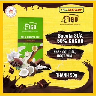Kẹo Socola sữa nhân Dừa 50% cacao tăng cân 50gr