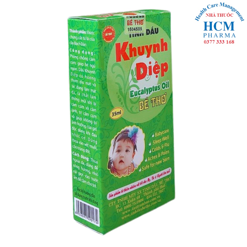 Tinh dầu khuynh diệp cho Bé Thơ chai 35 ml giúp bé ngủ ngon thông mũi HCM16