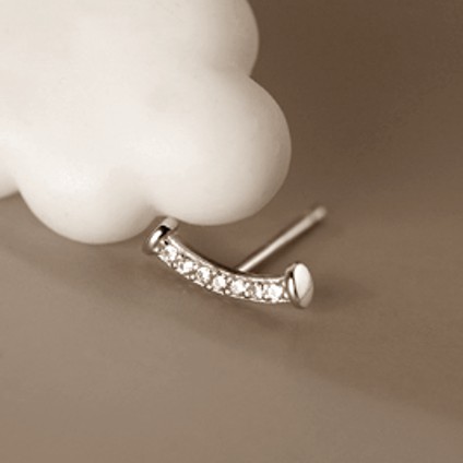 [Mã FARSBR241 giảm 15k đơn 0đ] Bông tai bạc 21 Centimeters Khuyên tai bạc Smile trang sức bạc Tiệm bạc 21Centimeters