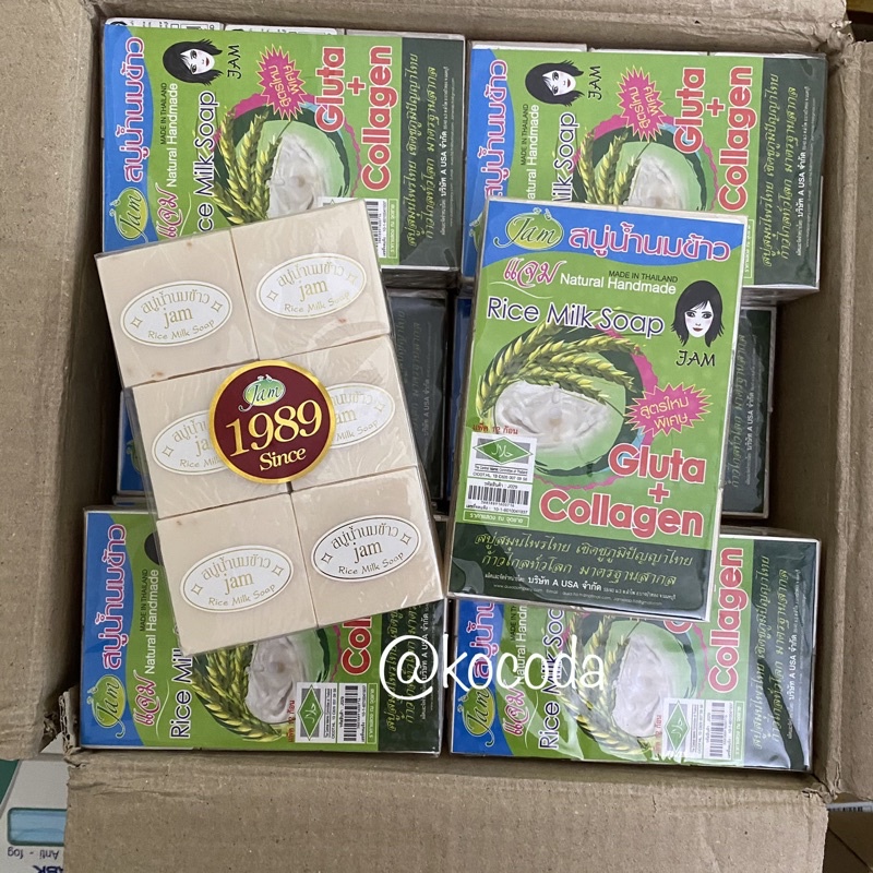 Xà phòng cám gạo Thái Lan Jam Rice Milk Soap giúp trắng da giảm thâm 65g