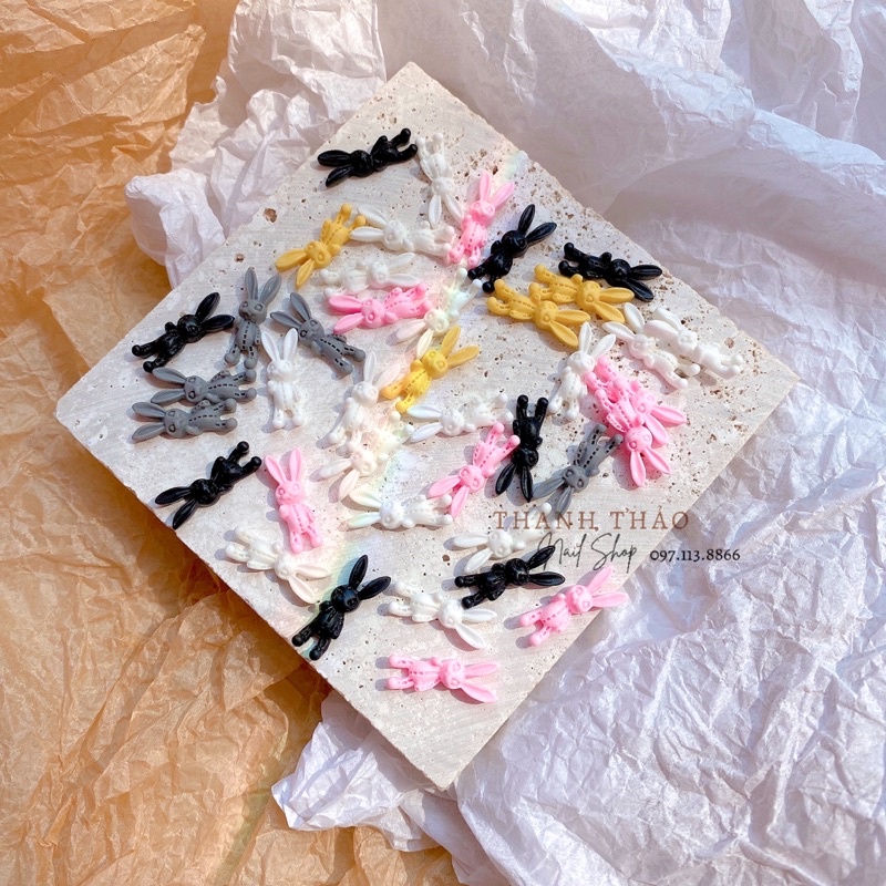 Set charm nơ thỏ tim