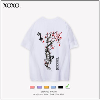 Áo thun tay lỡ form rộng dáng unisex  XOXO phong cách Nelly Ulzzang in hình hổ ôm gốc cây