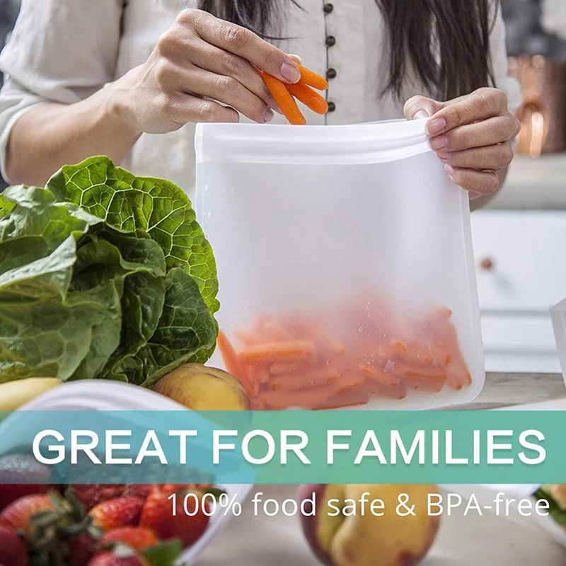 Silicone Túi Đựng Thực Phẩm Bằng Silicon Chống Rò Rỉ Có Khóa Kéo Tiện Dụng