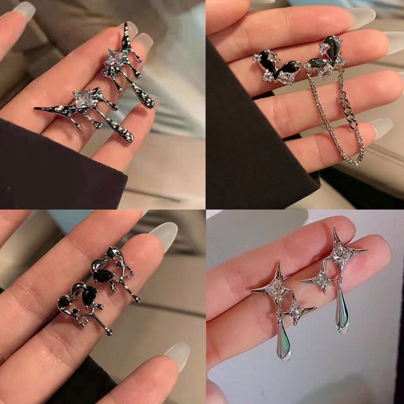 Khuyên Tai Hình Giọt Nước Bằng Bạc 925 Phong Cách Mới