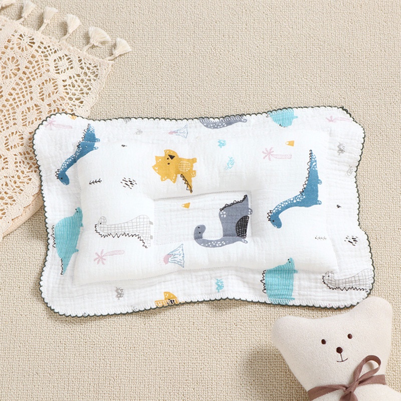 Gối Cotton Mềm Mại Thoáng Khí Chống Bẹp Đầu Cho Bé Sơ Sinh Từ 0-24 Tháng Tuổi