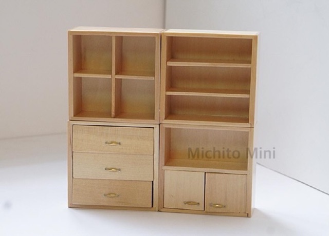 Set tủ 4 chiếc mini cho nhà búp bê