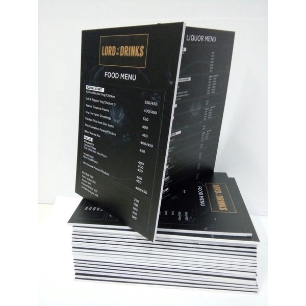 IN MENU A3 IN 2 mặt ép nhựa hoặc bồi foamex
