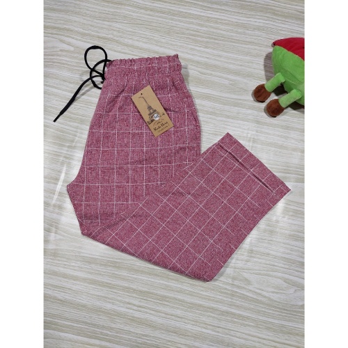 Quần nữ 9 tấc quần baggy kẻ caro lỡ nữ vải mịn thoáng mát thời trang Hot nhất hiện nay
