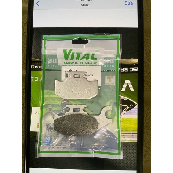 Bố thắng xe điện Vinfast Klara /klara S /klara A2 - Thương Hiệu VITAL Made In Thailand