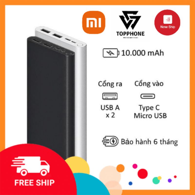 Pin Sạc Dự Phòng Xiaomi Gen 3 10000mah Bảo Hàng 6 Tháng