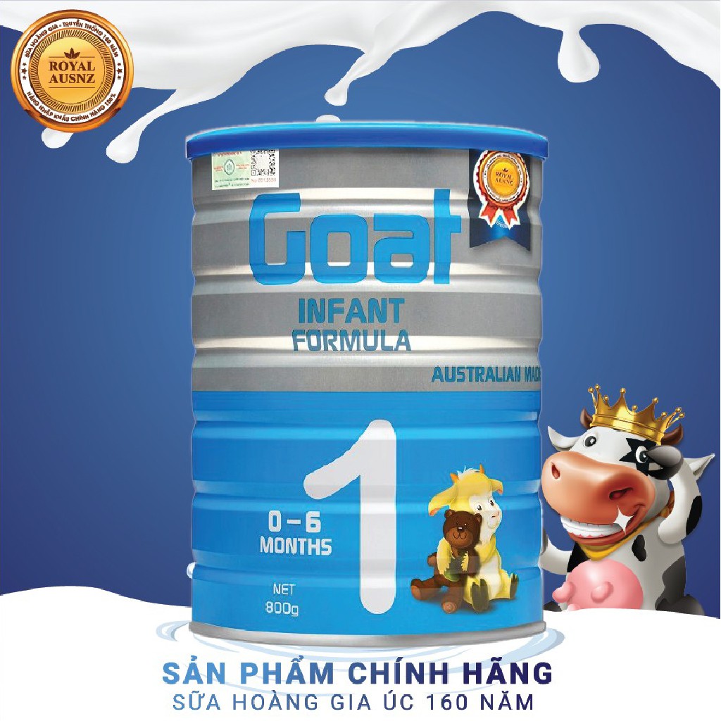 [Combo 2 Sữa Tặng Quà] Sữa Dê Hoàng Gia Úc Goat Infant Formula 1 Bổ Sung Dinh Dưỡng Cho Bé ROYAL AUSNZ 800g