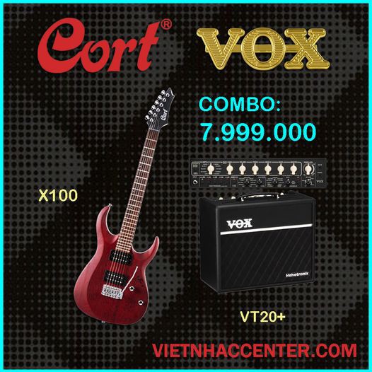COMBO GUITAR ĐIỆN CORT X100 CÙNG AMPLY VOX VT20