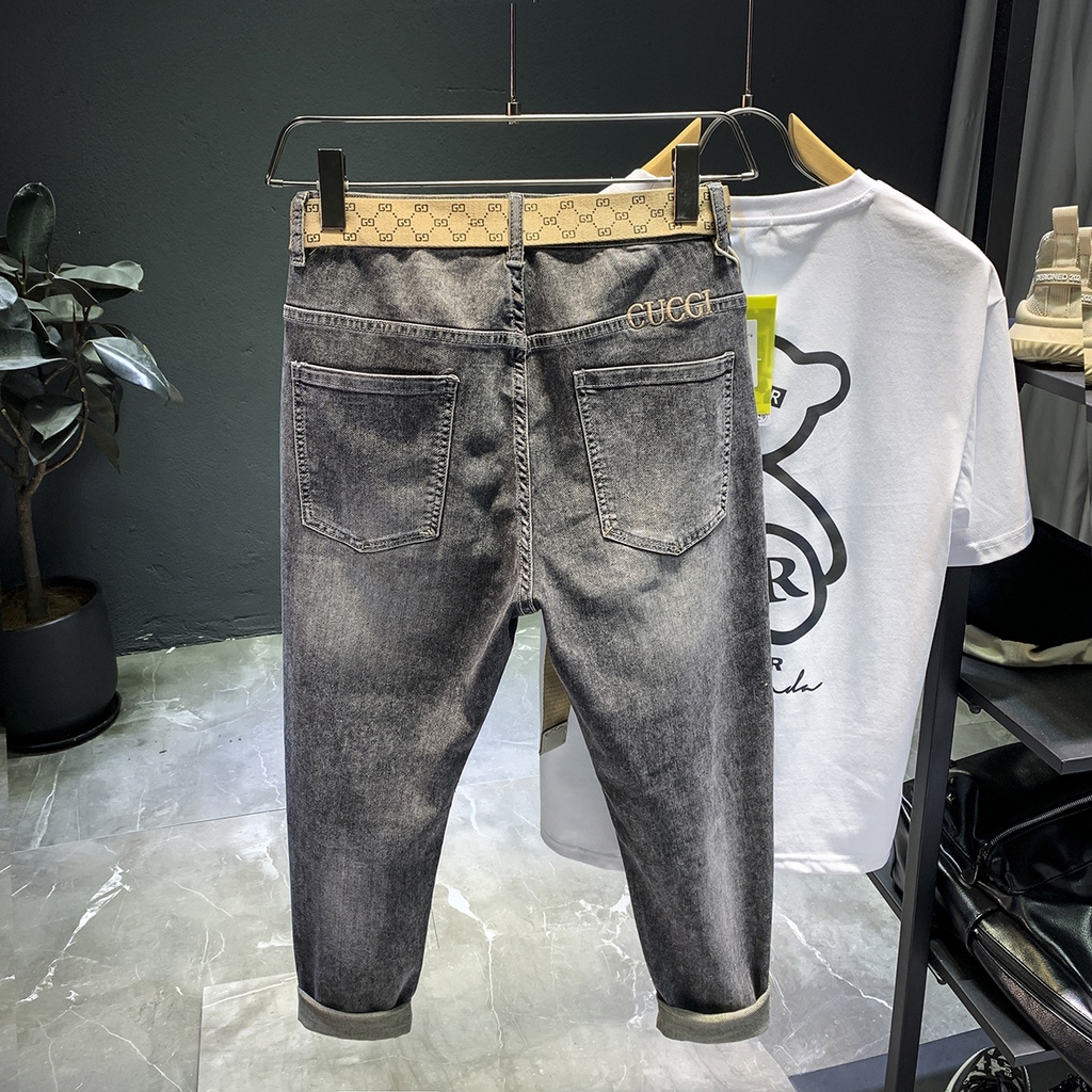 Quần Jean Nam GUCCl cao cấp CHINZ Chất Bò dáng Slimfit Hàn Quốc J1001, Tặng kèm thắt lưng