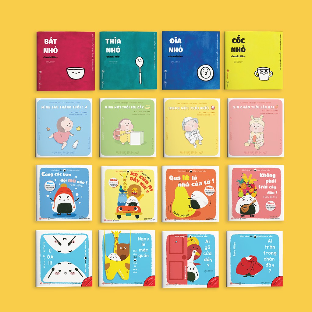 Sách - Combo 16 cuốn Ehon Nhật Bản cho bé 0-2 tuổi nhận biết con vật, đồ vật xung quanh