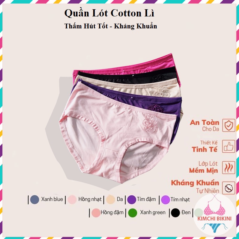 Quần lót nữ cotton lì kháng khuẩn thấm hút tốt KIMCHIBIKINI chip thái mềm mại thoáng mát QL181
