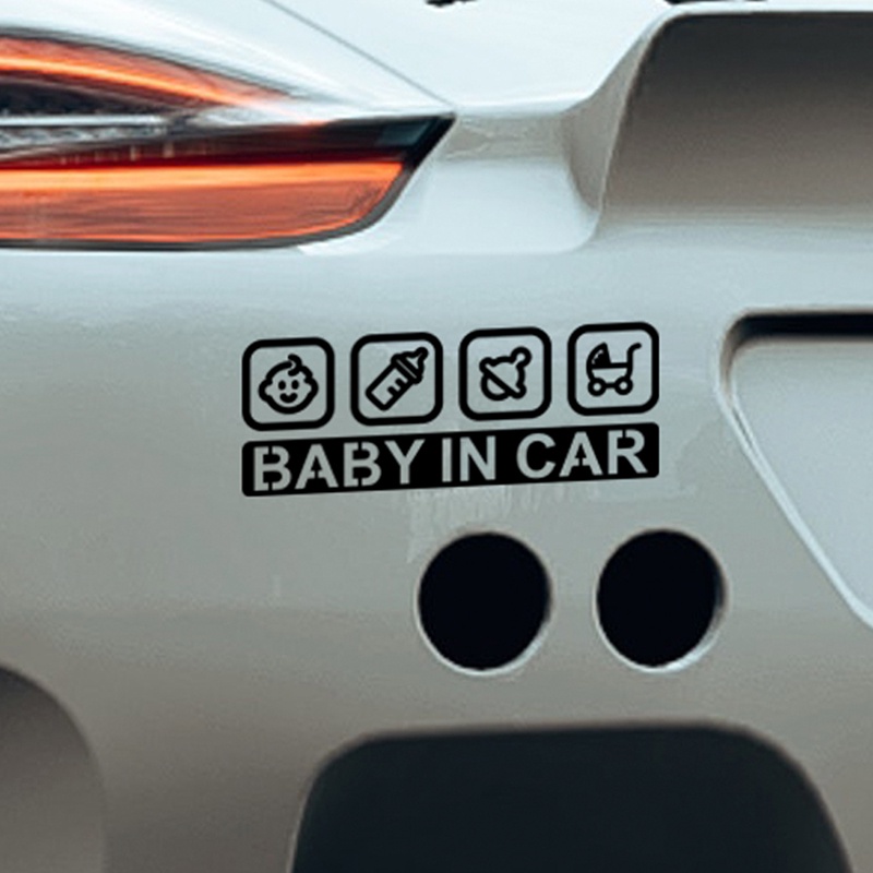 Miếng Dán Trang Trí Xe Hơi In Chữ Baby In-Car BABYINCAR Sáng Tạo