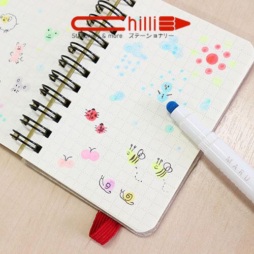 Bút đánh dấu chấm tròn Maru COLOR DOT PEN marker liner nội địa Nhật CHILLI