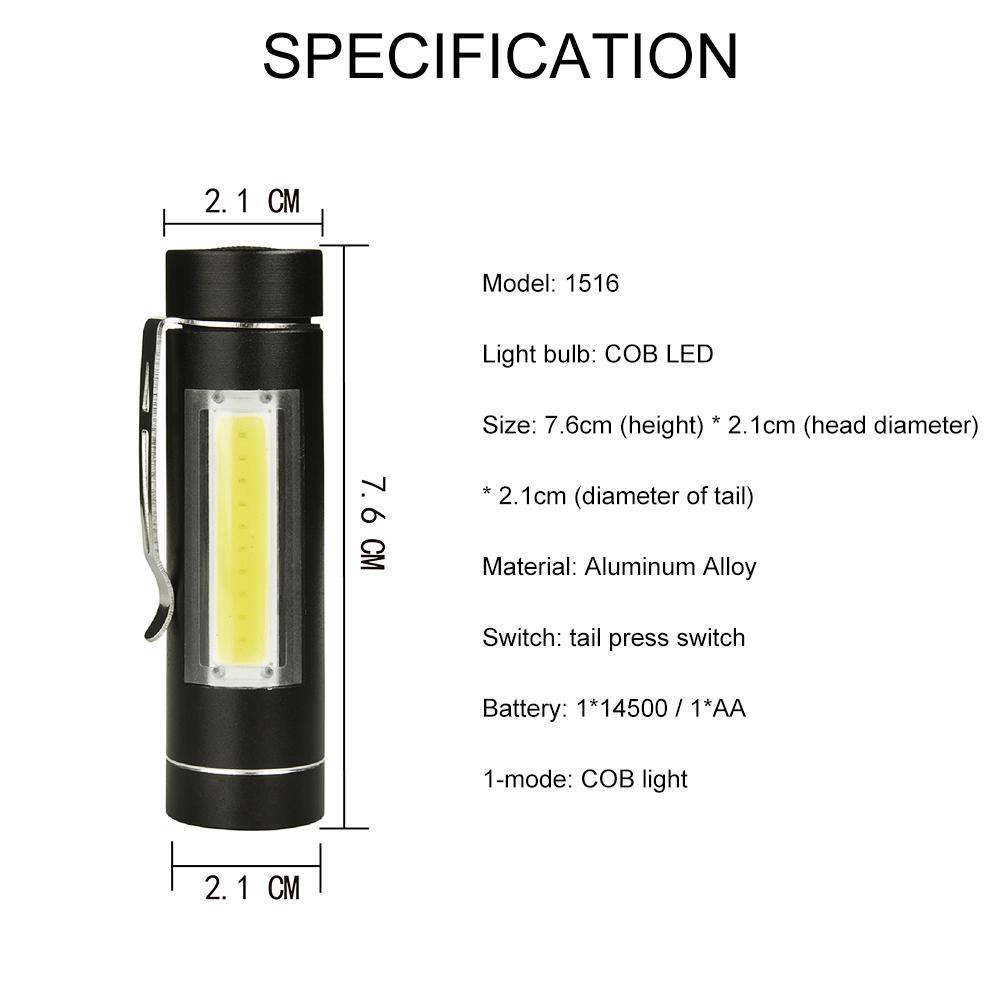 Đèn pin LED COB 5000 lumens 1516 nhỏ gọn thích hợp mang đi ra ngoài | BigBuy360 - bigbuy360.vn