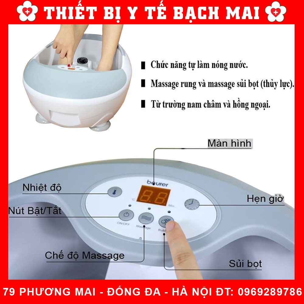 Bồn Ngâm Chân, Massage Đa Năng Beurer FB50 [Tự Động Làm Nóng, Sục Sủi, Hồng Ngoại]