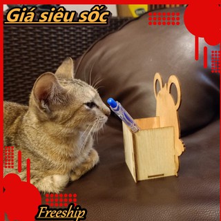 [GIÁ CỰC SỐC]HỘP BÚT chuột cute gỗ sồi tự nhiên nhập khẩu hoa kỳ(lucky & happyStore)
