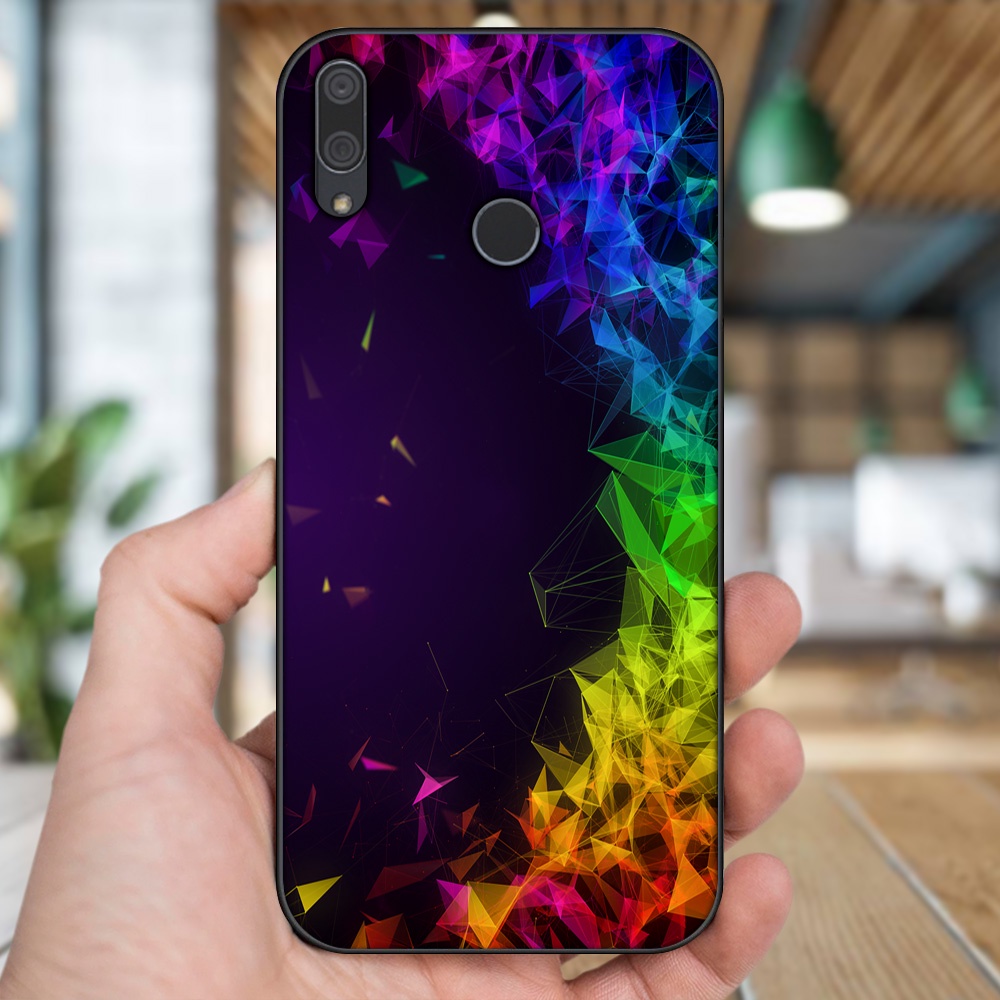 Ốp lưng Huawei Y9 2019 viền đen in hình hoạ tiết 3D