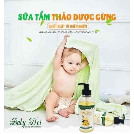 Sữa Tắm Thảo Dược Gừng Baby D'or Kháng Khuẩn Cho Làn Da Bé 300ml