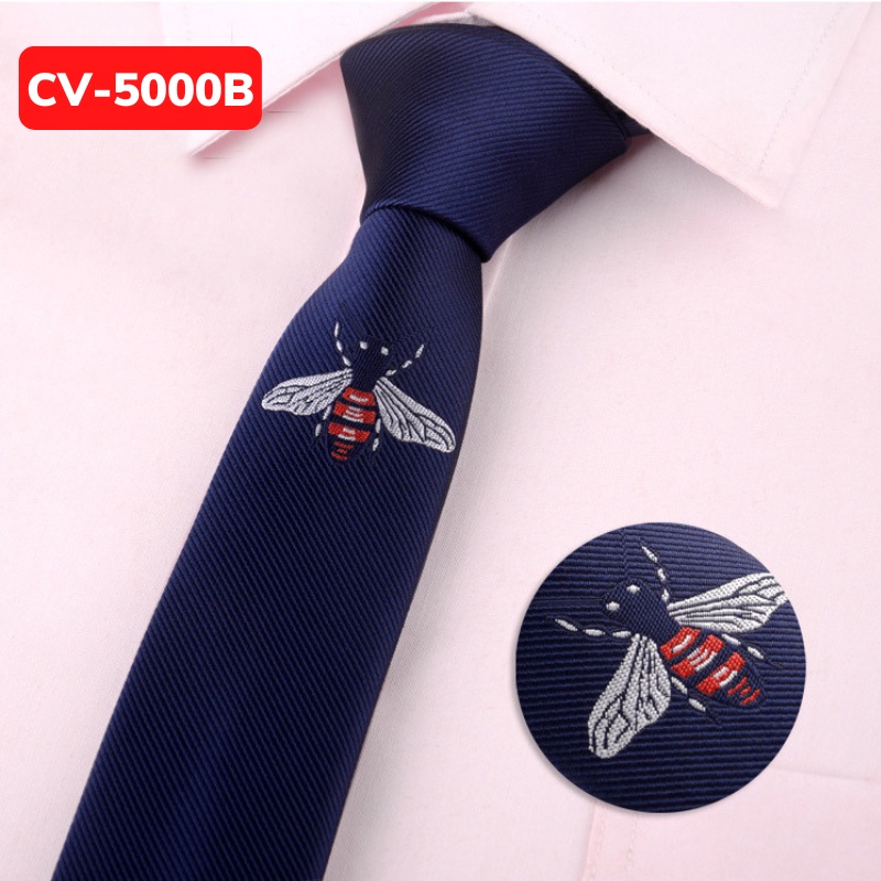 Cravat Nam bản nhỏ 5cm cao cấp phong cách Hàn Quốc, Cà vạt chú rể, Calavat nghệ sĩ, MC, Cavat công sở, dự tiệc CV-5000