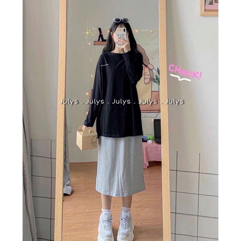 Áo thun tay dài kiểu dáng basic hàng nhập quảng châu dễ phối dễ mix free size from rộng nam nữ mặc được