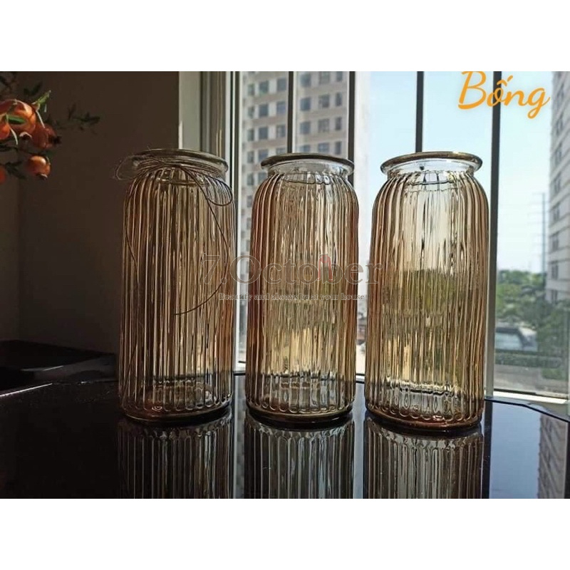 Bình hoa màu hổ phách 18cm và 25cm trang trí nhà cừa siêu sang ❤️❤️