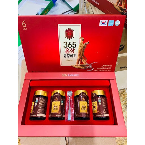 HỘP 4 LỌ CAO HỒNG SÂM ĐÔNG TRÙNG HẠ THẢO 365 HÀN QUỐC